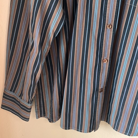 FACONNABLE Striped Long Sleeve Button Down Shirt - Picture 4 of 6